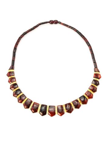 Amber Flat Beaded Necklace The Cleopatra, image , picture 4