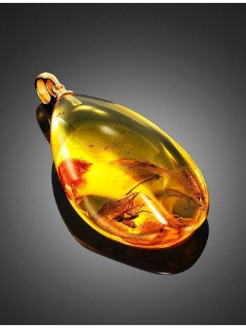 Natural Amber Gold-Plated Pendant With Inclusions The Clio, image , picture 5