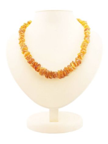 Raw Cut Amber Beaded Necklace, image 