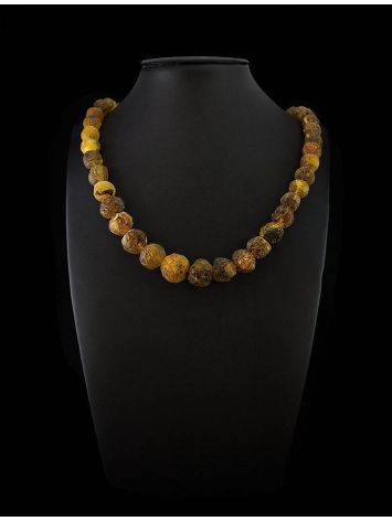 Hammer Cut Amber Beaded Necklace The Meteor, image , picture 4