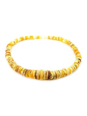 Raw Disc Shaped Amber Beaded Necklace, image , picture 4