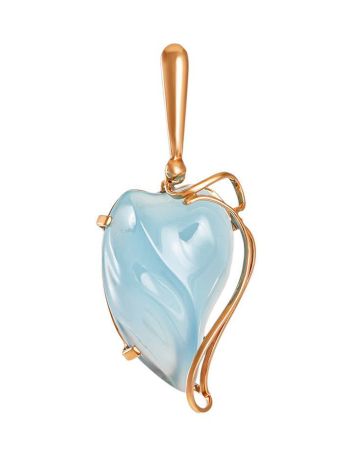 Bold Golden Pendant With Synthetic Chalcedony The Serenade, image 