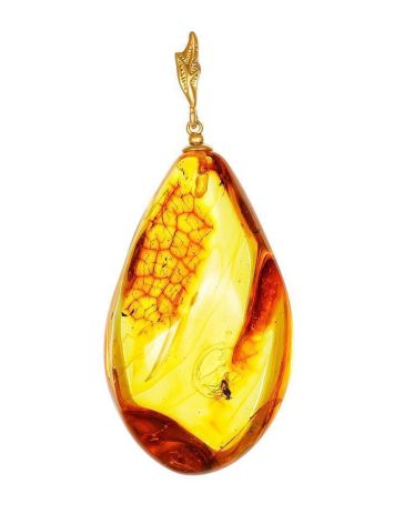 Luminous Amber Pendant With Fly Inclusion, image 