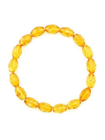 Faceted Lemon Amber Beaded Bracelet, image , picture 3