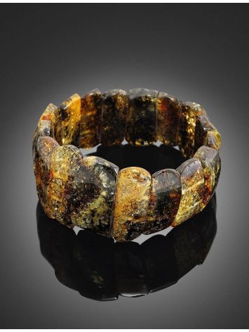 Bold Green Amber Stretch Bracelet The Volcano, image , picture 2