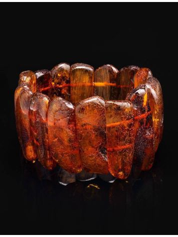 Statement Amber Flat Beaded Bracelet The Volcano, image , picture 2