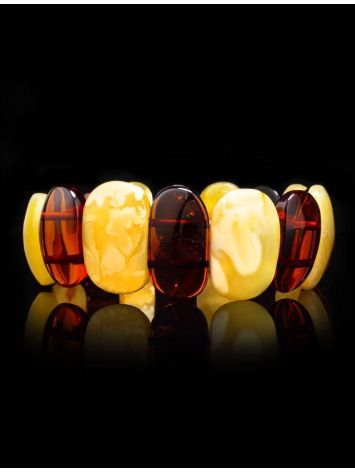 Bright Multicolor Amber Flat Beaded Bracelet, image , picture 2