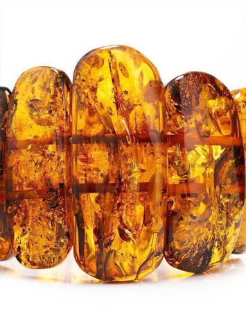Cognac Amber Stretch Bracelet The Volcano, image , picture 3