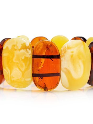 Bright Multicolor Amber Flat Beaded Bracelet, image , picture 3