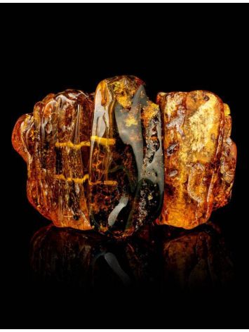 Bold Cognac Amber Stretch Bracelet The Volcano, image , picture 2