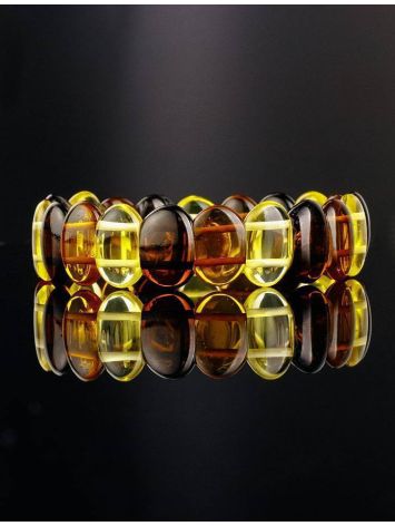 Multicolor Amber Flat Beaded Bracelet, image , picture 2