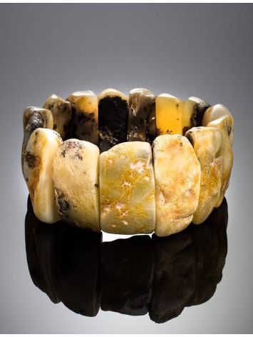Unpolished Amber Stretch Bracelet The Volcano, image , picture 2