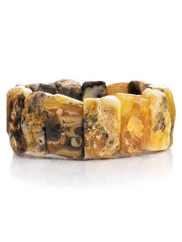 Bold Raw Amber Stretch Bracelet The Volcano, image , picture 3