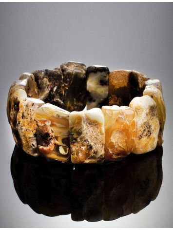 Bold Raw Amber Stretch Bracelet The Volcano, image , picture 2