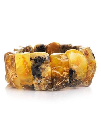 Statement Raw Amber Stretch Bracelet The Volcano, image , picture 3