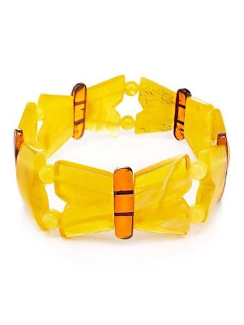 Multicolor Amber Stretch Bracelet The Butterfly, image 