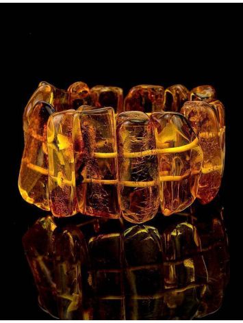 High Polished Cognac Amber Stretch Bracelet The Volcano, image , picture 2