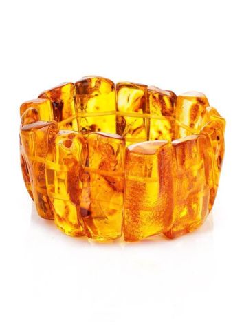 Bright Cognac Amber Elastic Bracelet The Volcano, image 