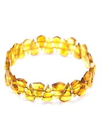 Bright Amber Flat Beaded Bracelet, image 