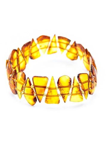 Cognac Amber Flat Beaded Bracelet, image 