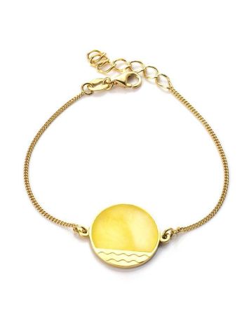 Gold-Plated Bracelet With Honey Amber The Monaco, image 