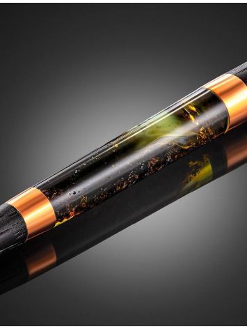 Stylish Wooden Ball Pen With Textured Green Amber, image , picture 6