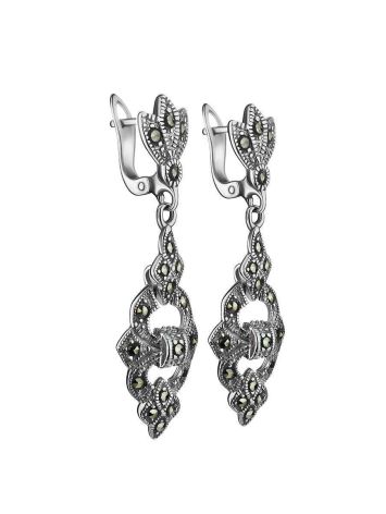 Elegant Silver Dangle Earrings With Marcasites The Lace, image , picture 3