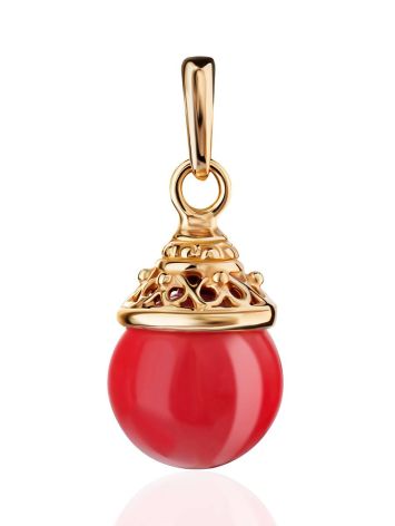 Gold-Plated Pendant With Reconstructed Coral, image , picture 3