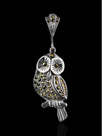 Silver Owl Pendant With Marcasites The Lace, image , picture 2