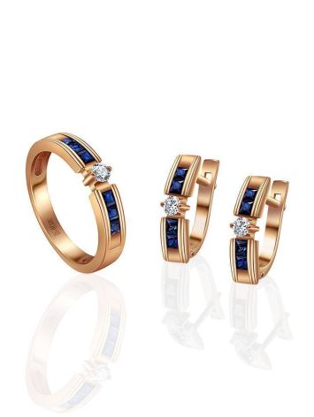 Stylish Sapphire And Diamond Earrings In Gold The Mermaid, image , picture 4