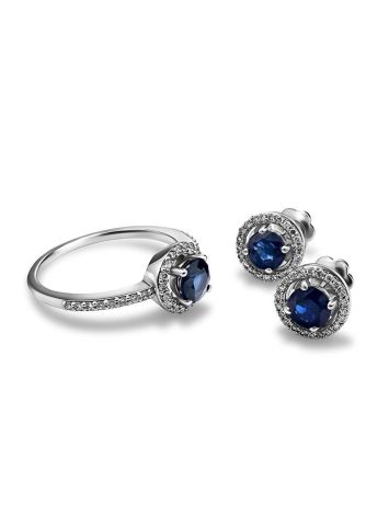 Classy White Gold Studs With Sapphires And Diamonds The Mermaid, image , picture 3