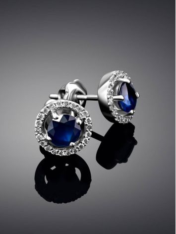 Classy White Gold Studs With Sapphires And Diamonds The Mermaid, image , picture 2