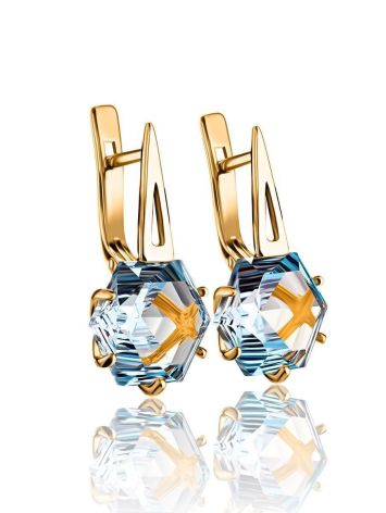 Stylish Topaz Earrings In Gold, image , picture 3