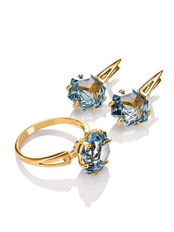 Stylish Topaz Earrings In Gold, image , picture 4