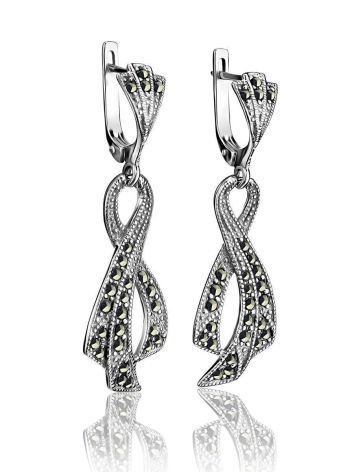 Twisted Marcasite Dangle Earrings In Sterling Silver The Lace, image , picture 3