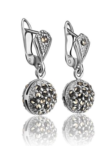 Sterling Silver Dangle Earrings With Marcasites The Lace, image 