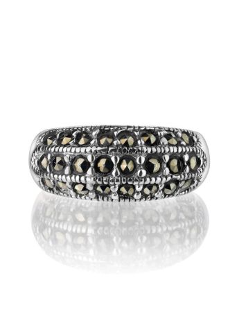 Sterling Silver Band Ring With Marcasites The Lace, Ring Size: 5.5 / 16, image , picture 3