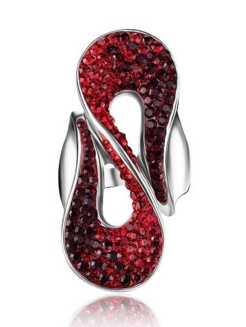 Red Crystal Cocktail Ring The Eclat, Ring Size: 8 / 18, image , picture 4