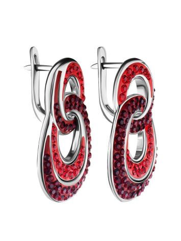 Red Crystal Earrings In Sterling Silver The Eclat, image , picture 4