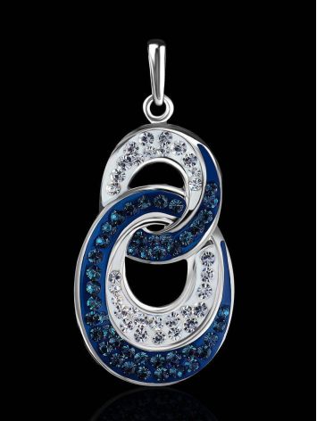 Sterling Silver Pendant With Blue And White Crystals The Eclat, image , picture 2