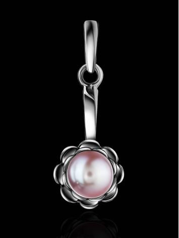 Cute Silver Pendant With Mauve Colored Cultured Pearl The Serene Collection, image , picture 2