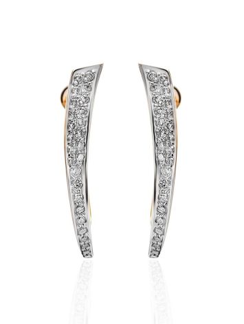 Diamond Encrusted Golden Earrings, image , picture 3