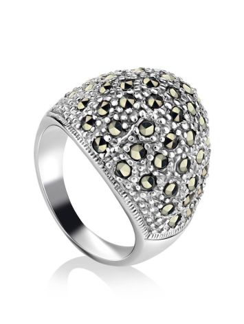 Marcasite Encrusted Ring In Sterling Silver The Lace, Ring Size: 8 / 18, image 