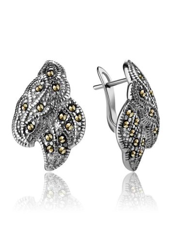 Refined Silver Earrings With Marcasites The Lace, image 