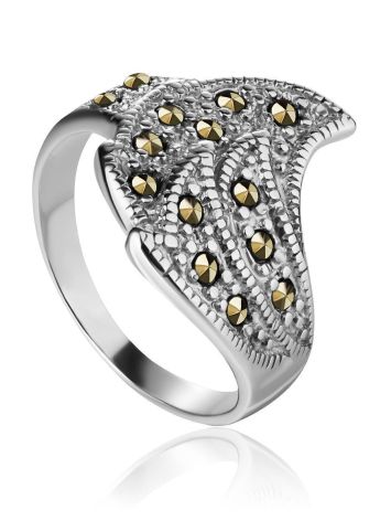 Sterling Silver Ring With Marcasites The Lace, Ring Size: 6.5 / 17, image 