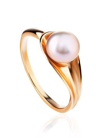 Gold-Plated Ring With Creamrose Cultured Pearl The Serene, Ring Size: 6.5 / 17, image 