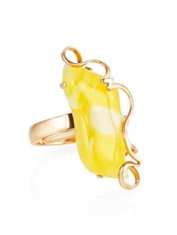 Honey Amber Golden Cocktail Ring The Rialto, Ring Size: Adjustable, image 
