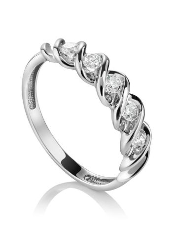 White Gold Diamond Ring, Ring Size: 7 / 17.5, image 