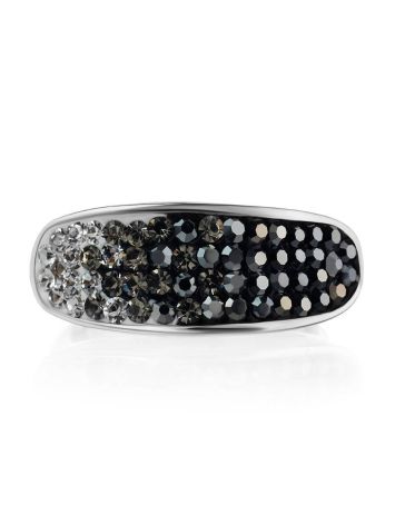 Sterling Silver Ring With Black And White Crystals The Eclat, Ring Size: 6 / 16.5, image , picture 3