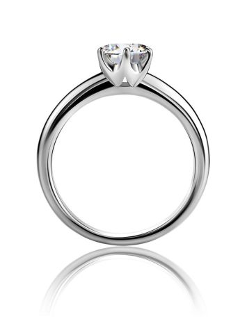 Solitaire Crystal Silver Ring, Ring Size: 6 / 16.5, image , picture 3